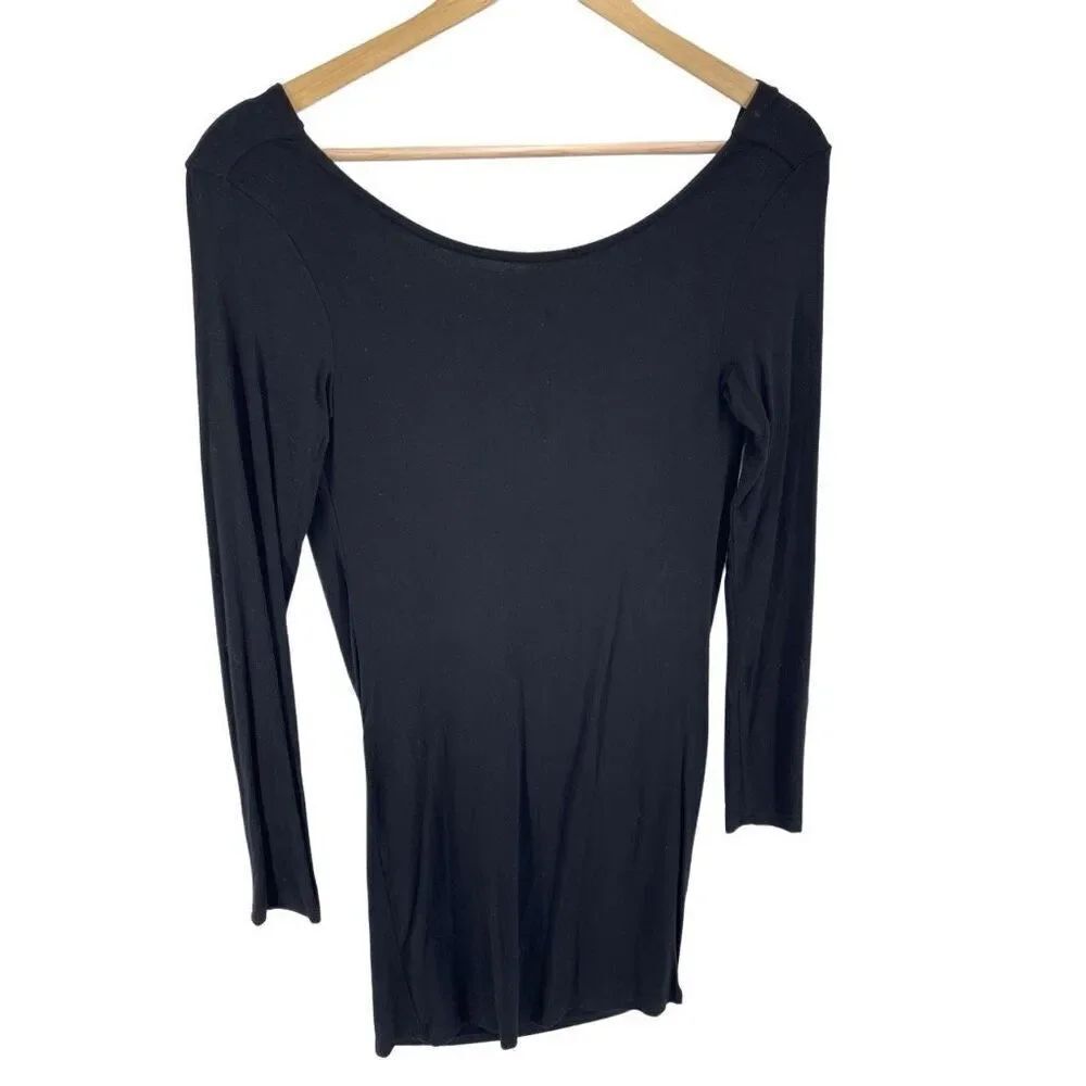 Lulu's dress Cowl Neck Back Pullover 3/4 Sleeve Stretch Black Size XS